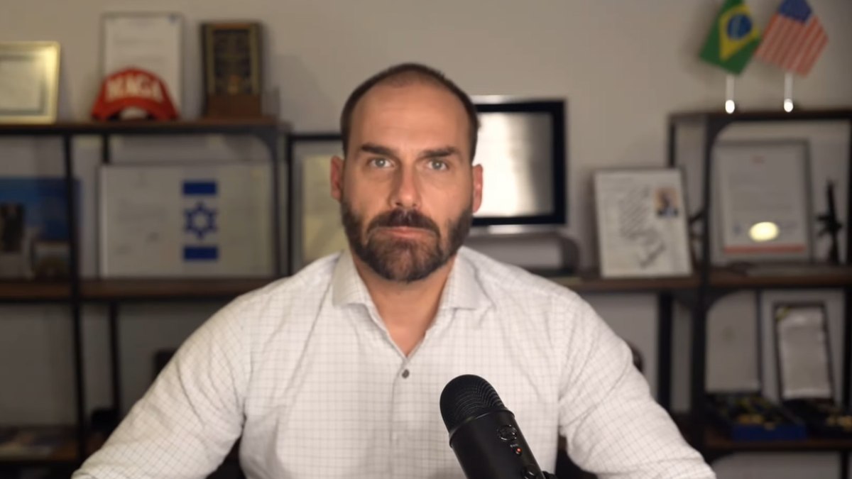 Eduardo Bolsonaro, que está nos Estados Unidos desde o início do ano