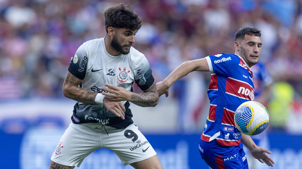 Yuri Alberto marcou para o Corinthians diante do Fortaleza no jogo de ida