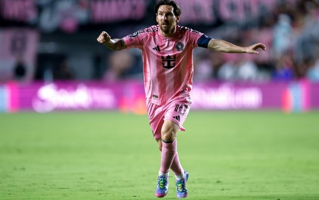 Lionel Messi comemora um de seus gols pelo Inter Miami contra o Los Angeles FC em 9 de abril de 2025. Lionel Messi comemora um de seus gols pelo Inter Miami contra o Los Angeles FC em 9 de abril de 2025.