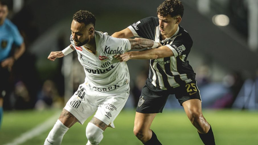 Com Neymar, Santos vence o Atlético-MG na Vila Belmiro