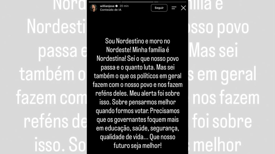 Wiliam José se defendeu Wiliam José se defendeu