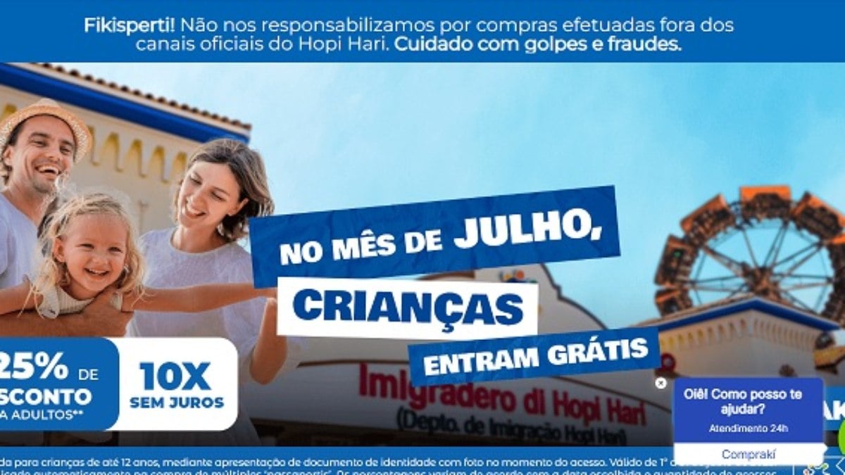 Hopi Hari realiza alerta sobre venda de ingressos em site falso Hopi Hari realiza alerta sobre venda de ingressos em site falso