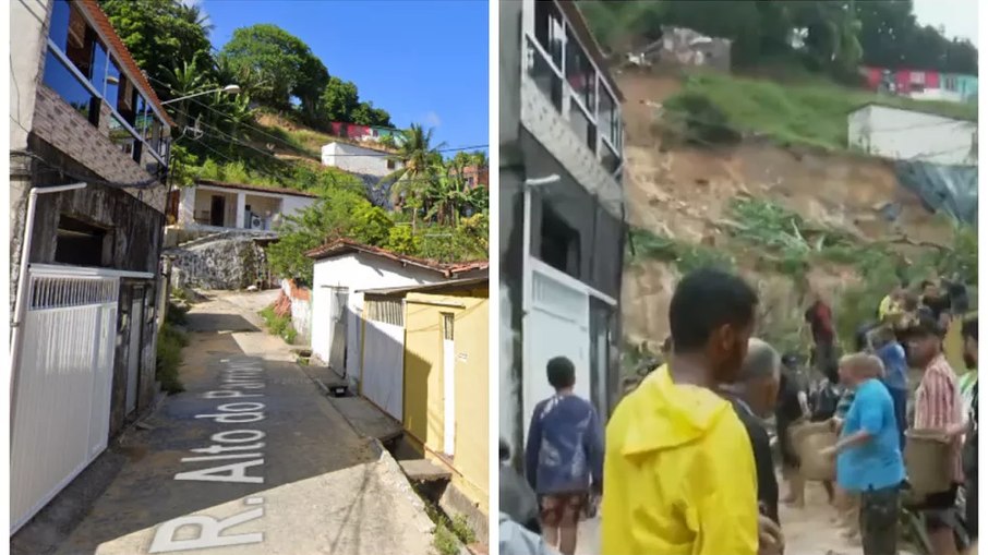 Rua Alto do Parnaioca registrou queda de barreira que deixou ao menos sete mortos
