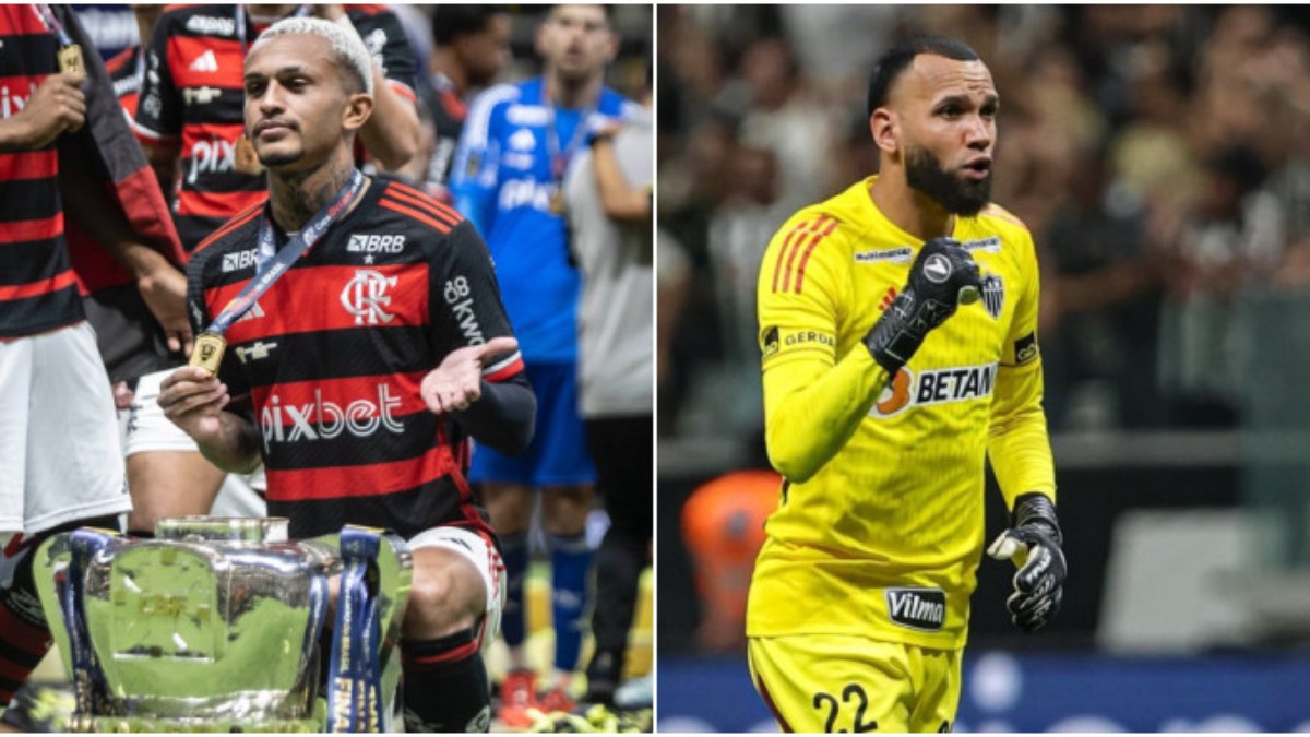 Wesley 'cutucou' o goleiro Éverson após o Flamengo vencer a Copa do Brasil