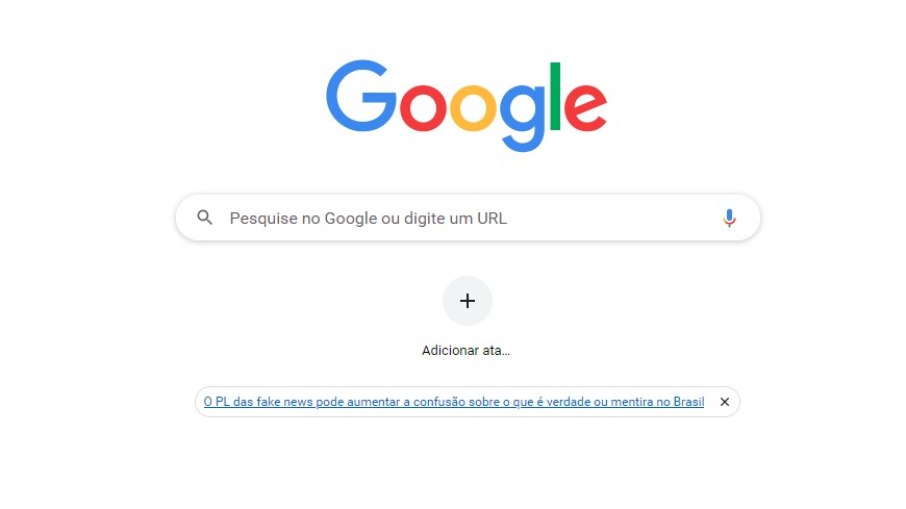 Página inicial do Google no dia 1° de maio