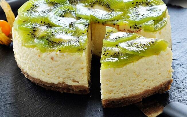 Foto da receita Cheesecake de kiwi pronta.