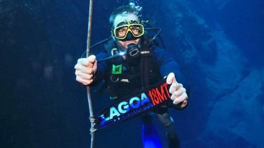 Tiago Pittan mergulhou na Lagoa Misteriosa em 2023