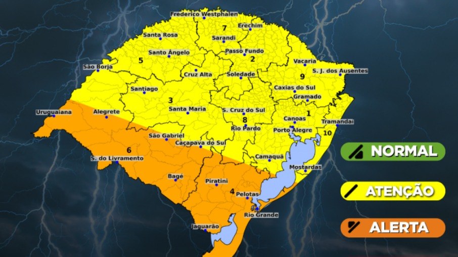 Há condição de chuvas em todo território gaúcho Há condição de chuvas em todo território gaúcho