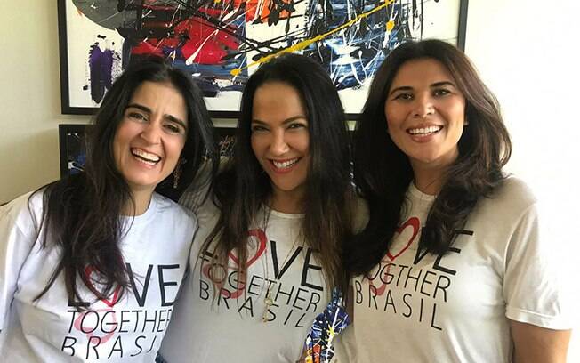 A Publisher Sandra Teschner e as amigas Fernanda Calfat e Geralda Sarraf,