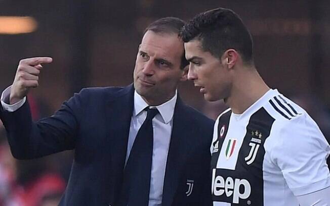 Allegri e Cristiano Ronaldo na Juventus