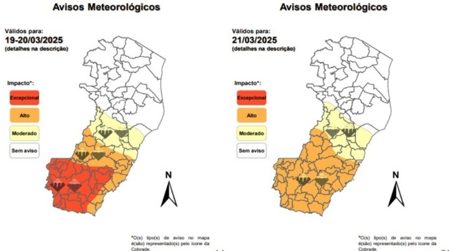 As regiões com maior volume de chuva devem ser a sul (na divisa com Rio de Janeiro), Serra e Caparaó. As regiões com maior volume de chuva devem ser a sul (na divisa com Rio de Janeiro), Serra e Caparaó.