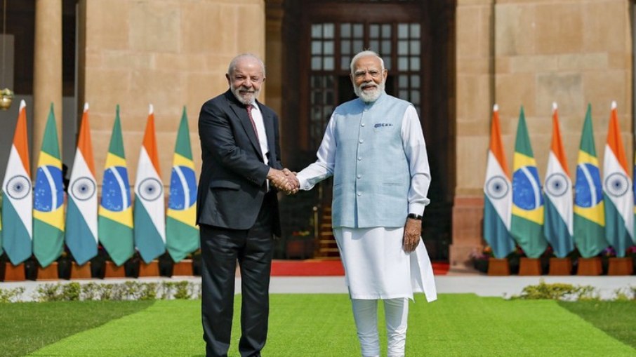 Lula e Modi na Índia
