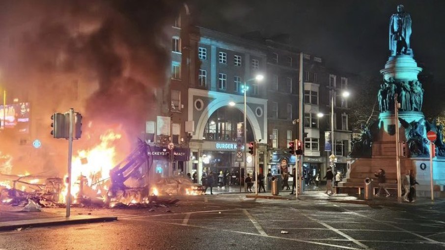 Protestos em Dublin, na Irlanda