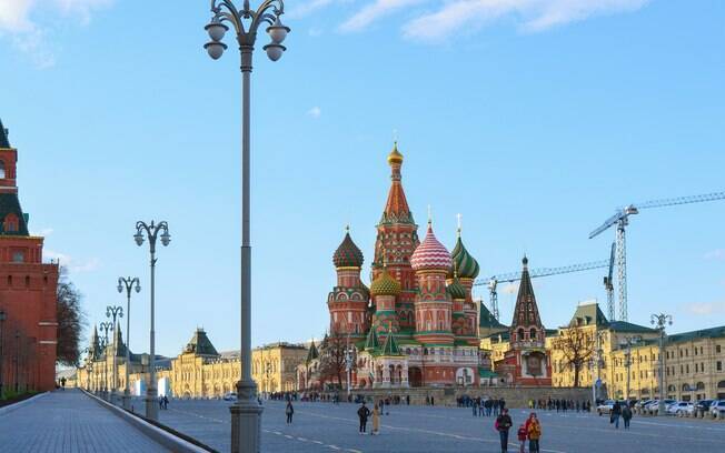 Catedral de São Basílio fica na Praça Vermelha, na Rússia Catedral de São Basílio fica na Praça Vermelha, na Rússia