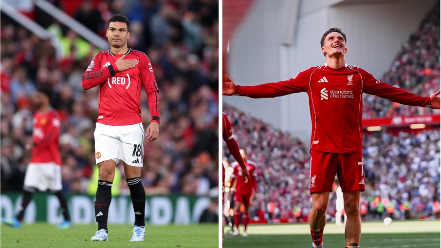 Manchester United, de Casemiro, e Liverpool, de Wirtz, fazem duelo direto na Premier League