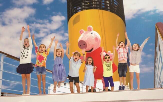 As crianças a bordo dos navios da Costa Cruzeiros podem se divertir com a Pappa Pig e com os eventos realizados