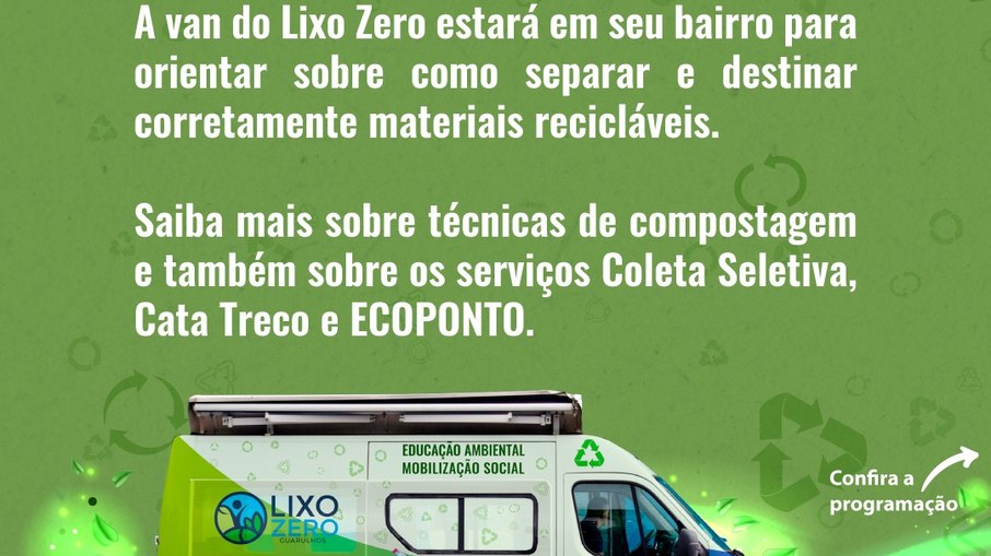 Iniciativa é para levar orientações aos moradores sobre técnicas de compostagem e também informações sobre como utilizar os serviços de coleta seletiva de resíduos domiciliares, como o Cata-Treco e o Ecoponto.