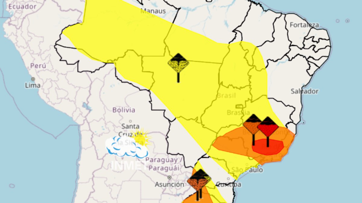 Estados com alerta do Inmet Estados com alerta do Inmet