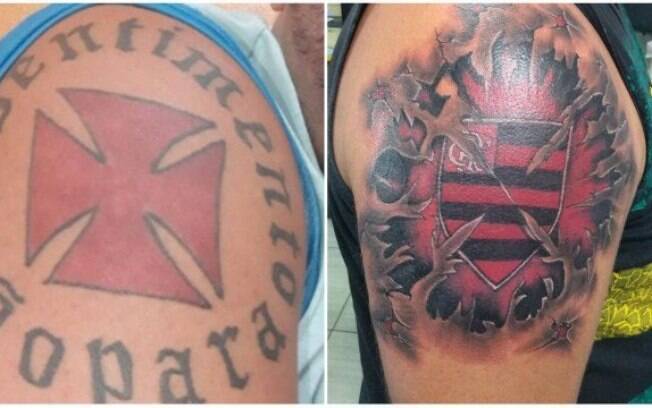 Torcedor cobriu tatuagem do Vasco com uma do Flamengo