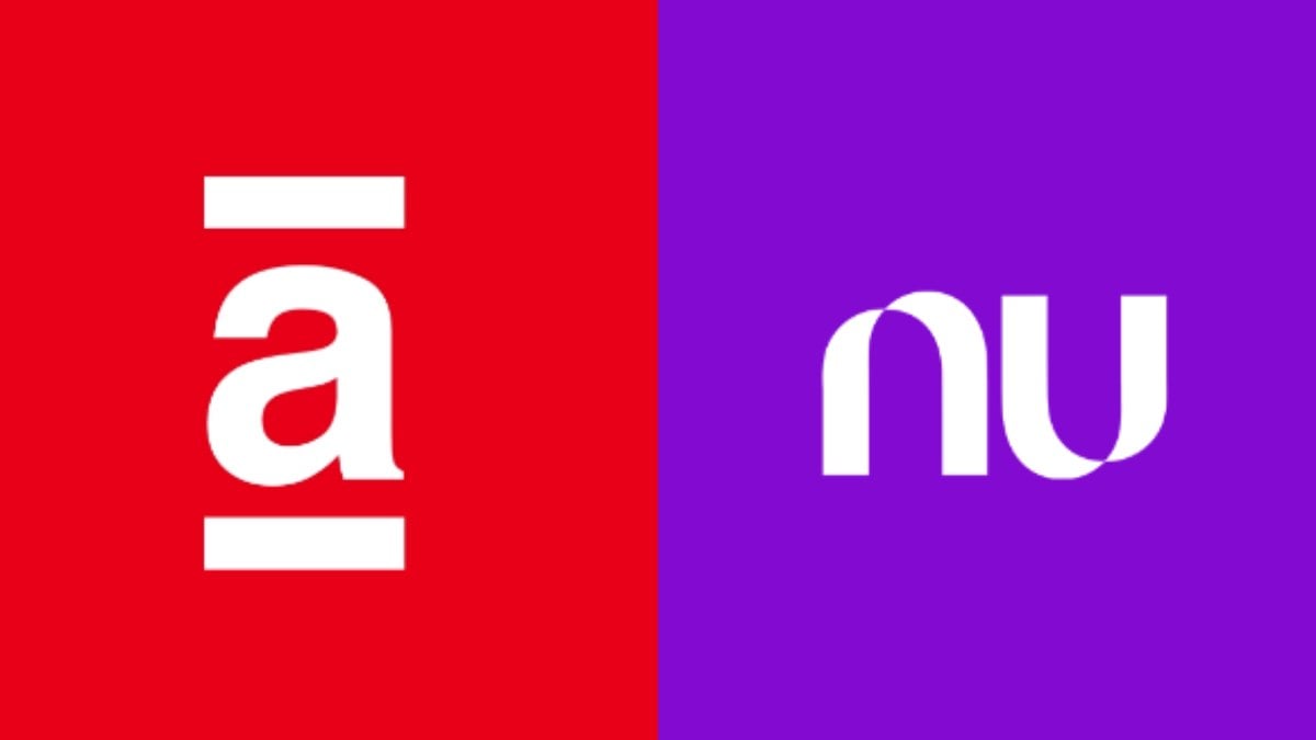 Logo da varejista Americanas e do Nubank