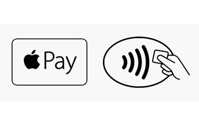 Ah! E para saber se o estabelecimento aceita Apple Pay como forma de pagamento procure por esses símbolos