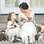 Casamento de Andee e Tina com cachorros em vez de flores. Foto: Facebook/ Cami Zi Photography