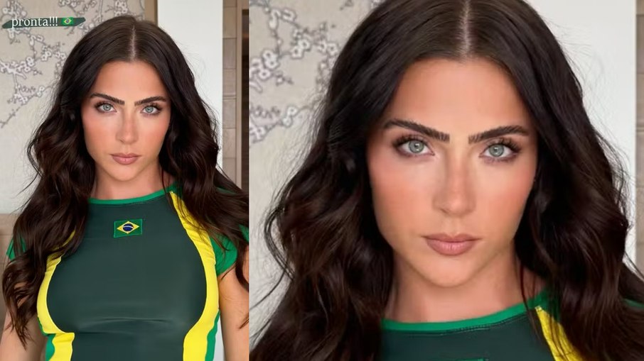 Jade Picon curte o jogo do Brasil Jade Picon curte o jogo do Brasil