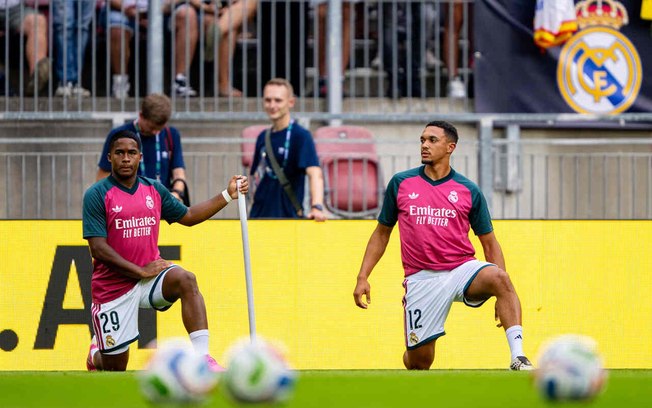 Endrick durante treinamento na pré-temporada do Real Madrid