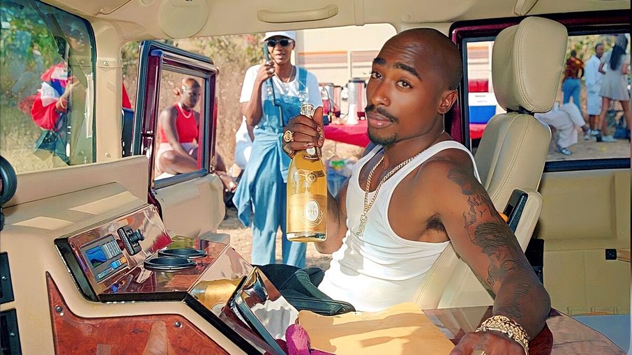 Tupac Shakur a bordo do seu Hummer H1