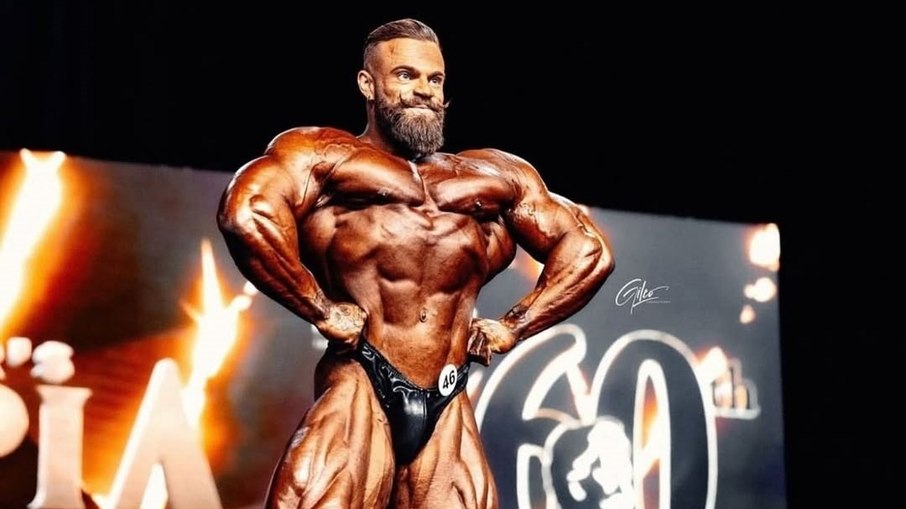 Mike Sommerfeld posando na última edição do Mr. Olympia Mike Sommerfeld posando na última edição do Mr. Olympia