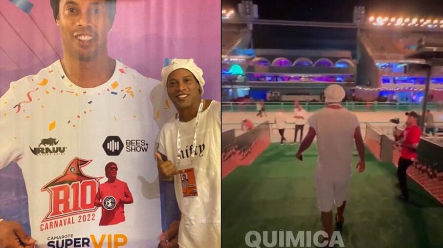 Ronaldinho mostra como ficou seu camarote em primeira noite de desfiles no Rio