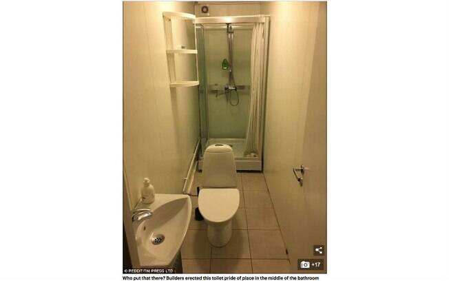 Centro do banheiro não é o melhor local para o vaso sanitário