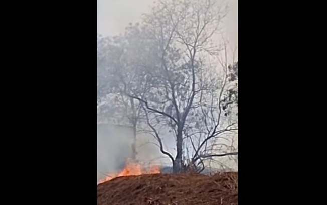 incêndio atinge área próxima a ecoponto no Jardim Medeiros