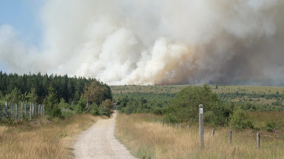 Incêndio no parque Hautes Fagnes, na Bélgica Incêndio no parque Hautes Fagnes, na Bélgica