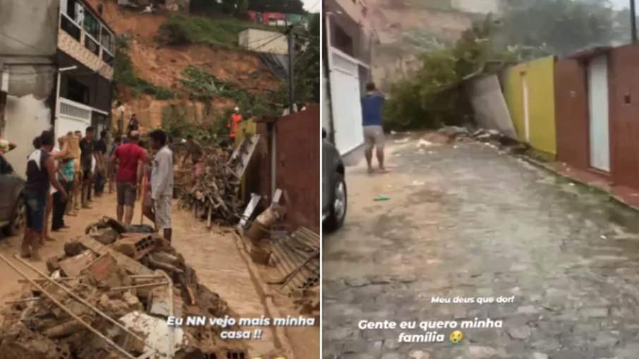Ryan Ramos, morador de Jardim Monte Verde, na divisa de Recife com Jaboatão dos Guararapes (PE), mostrou em rede social diferentes momentos do resgate após desabamento