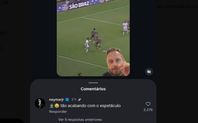 Neymar comenta lance polêmico de jogador do Náutico