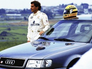 Ayrton Senna no lançamento da Audi no Brasil