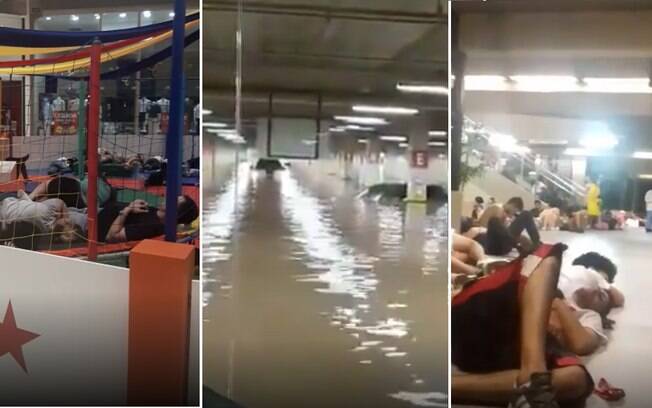 Vídeos da chuva em São Paulo mostram ainda quem teve que passar a noite dentro de shopping ou de estações da CPTM