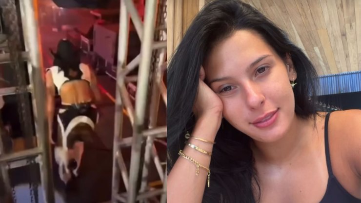 Ana Castela leva tombo ao subir em palco&nbsp;em Itanhaém