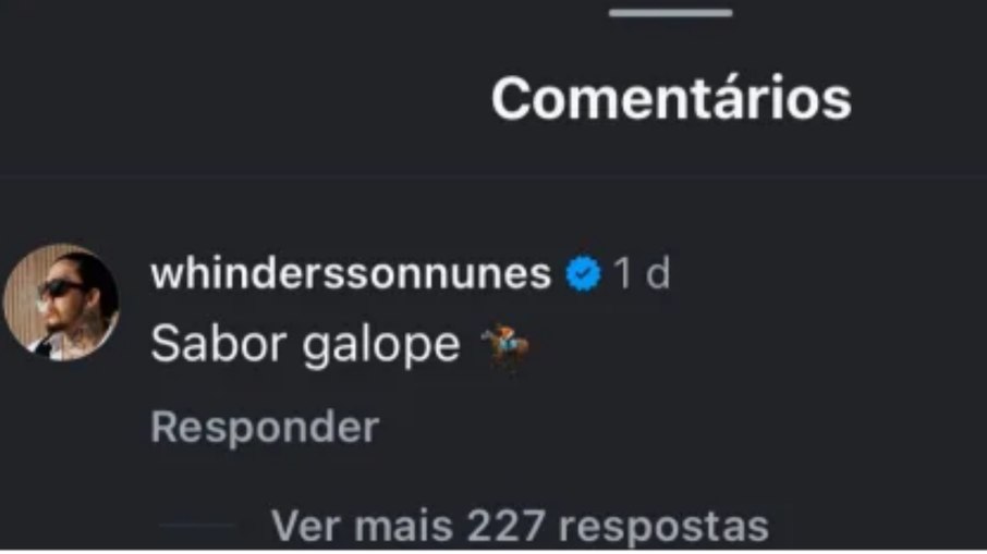 Whindersson Nunes comenta em post de Ana Castela