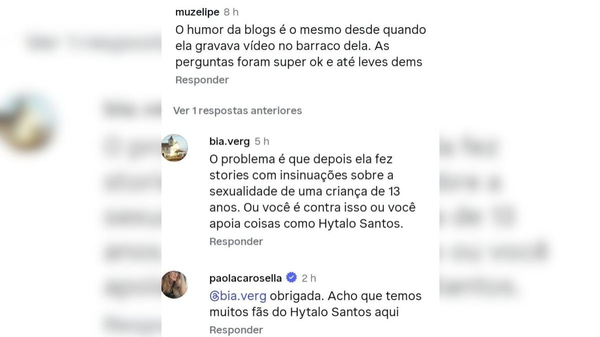 Paola Carosella rompe com Blogueirinha após comentário sobre filha Paola Carosella rompe com Blogueirinha após comentário sobre filha