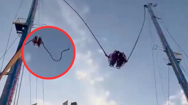 VÍDEO: 4 ficam feridos após cabo de "estilingue humano" se romper