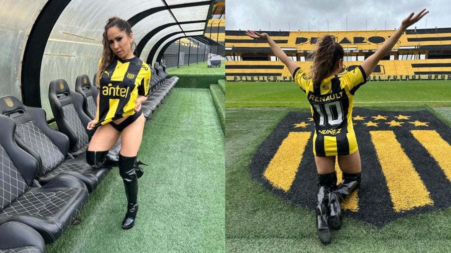 Mulher Melão sensualiza no estádio do Peñarol