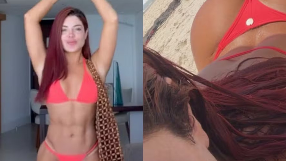 Gkay renova bronzeado e exibe bumbum em praia no Rio