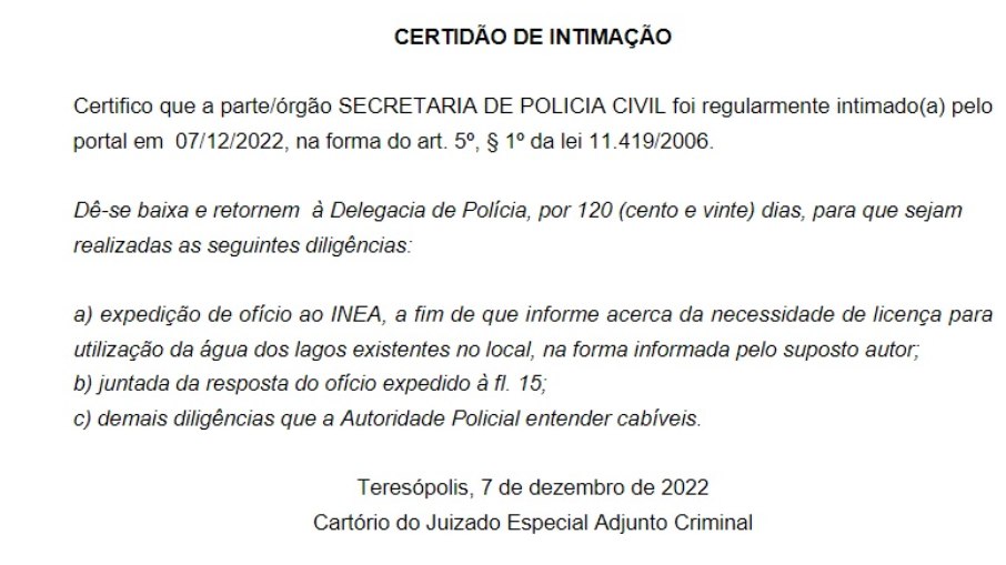 Justiça pede que Inea se manifeste sobre fazenda do ator