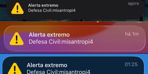 Misantropia: Defesa Civil envia alerta a celulares de 4 estados