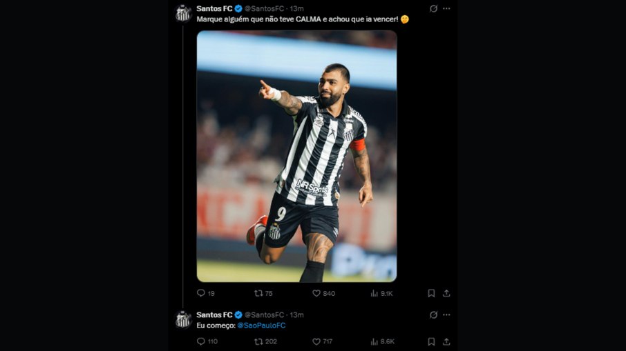 Provocação do Santos após a vitória sobre o São Paulo no Morumbis