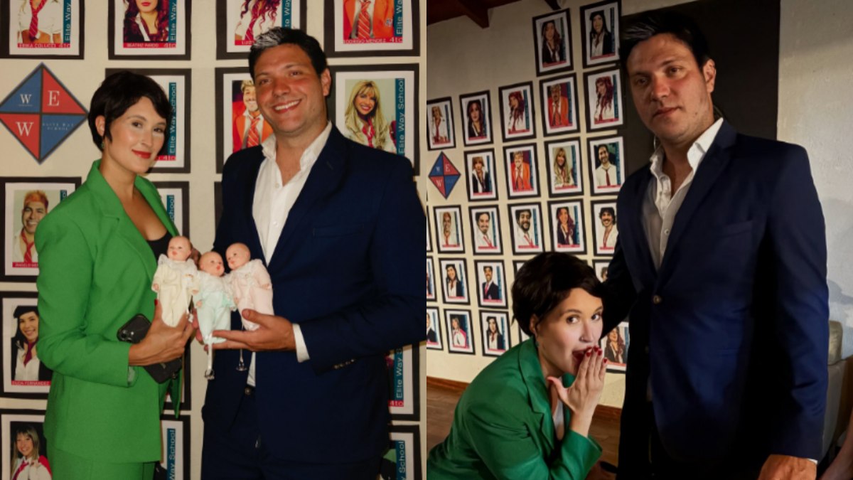 Bia Bonemer e namorado se vestem como Fátima e Bonner