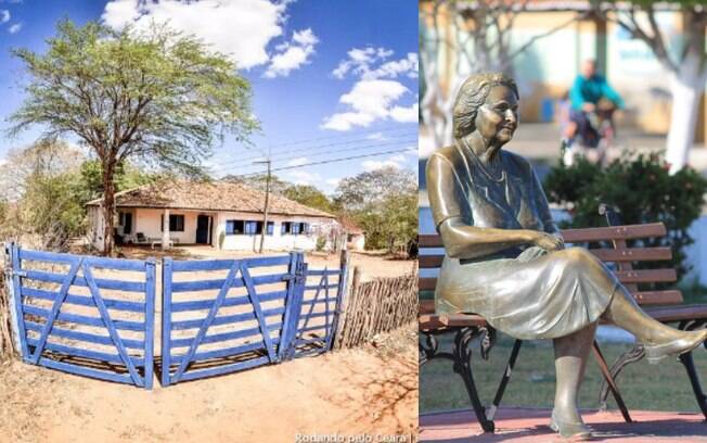 A escritora Rachel Queiroz tem estátua, centro cultural e fazenda na cidade