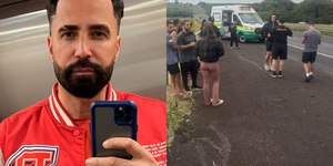 Latino e equipe sofrem acidente de ônibus em rodovia